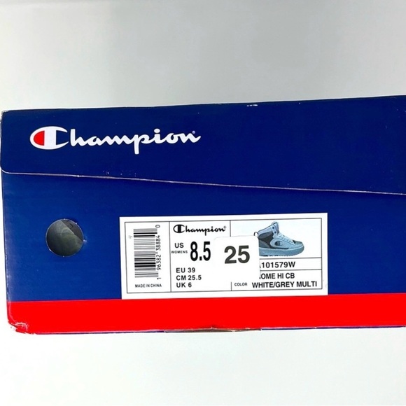 Champion High-Top Women’s Sneakers in White and Black and Grey Size 8.5 - Picture 8 of 8